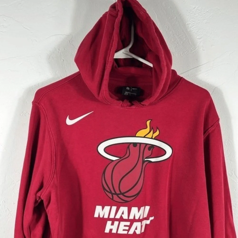 🔥🏀 Vintage MIAMI HEAT Nike NBA Pullover Hoodie Sweatshirt Men Sz Lg - PERFECT‎